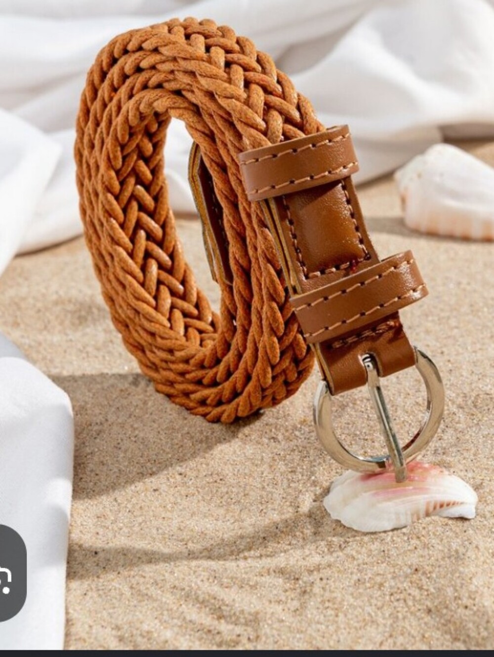 Braided Tan Women's Boho Belt - Casual Woven Leather Style